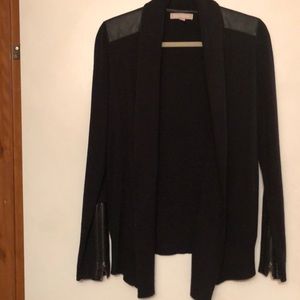 Black Banana Republic Cardigan with leather detail